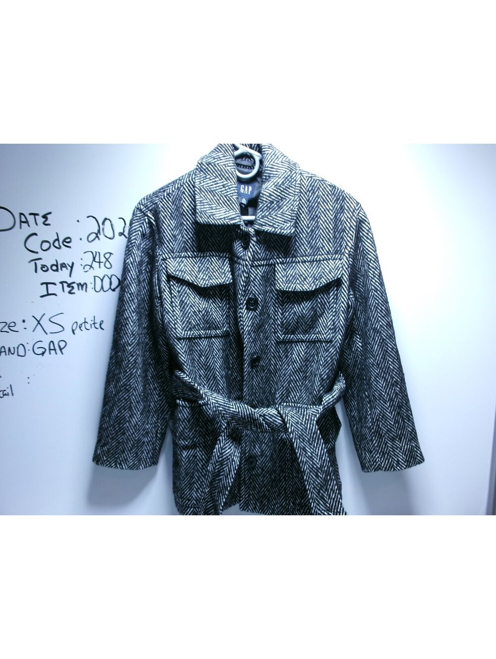 Gap Womens Speckled Belted Jacket Size XS
